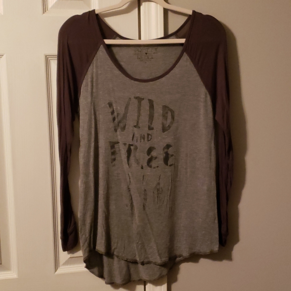 Pretty Rebel Wild and Free long sleeve tee Medium